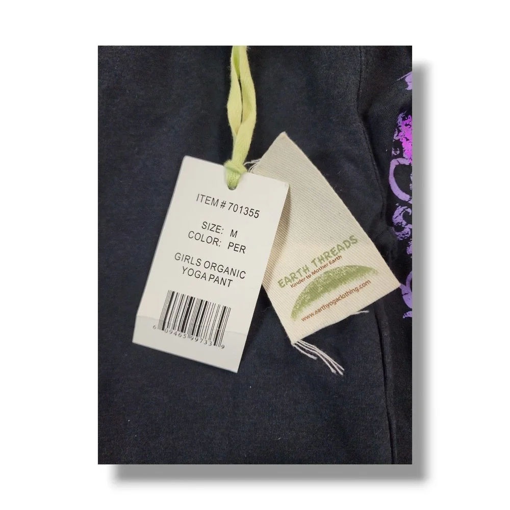 Earth Threads Sustainable Organic Black‎ Yoga Pants Girls Medium (6)
